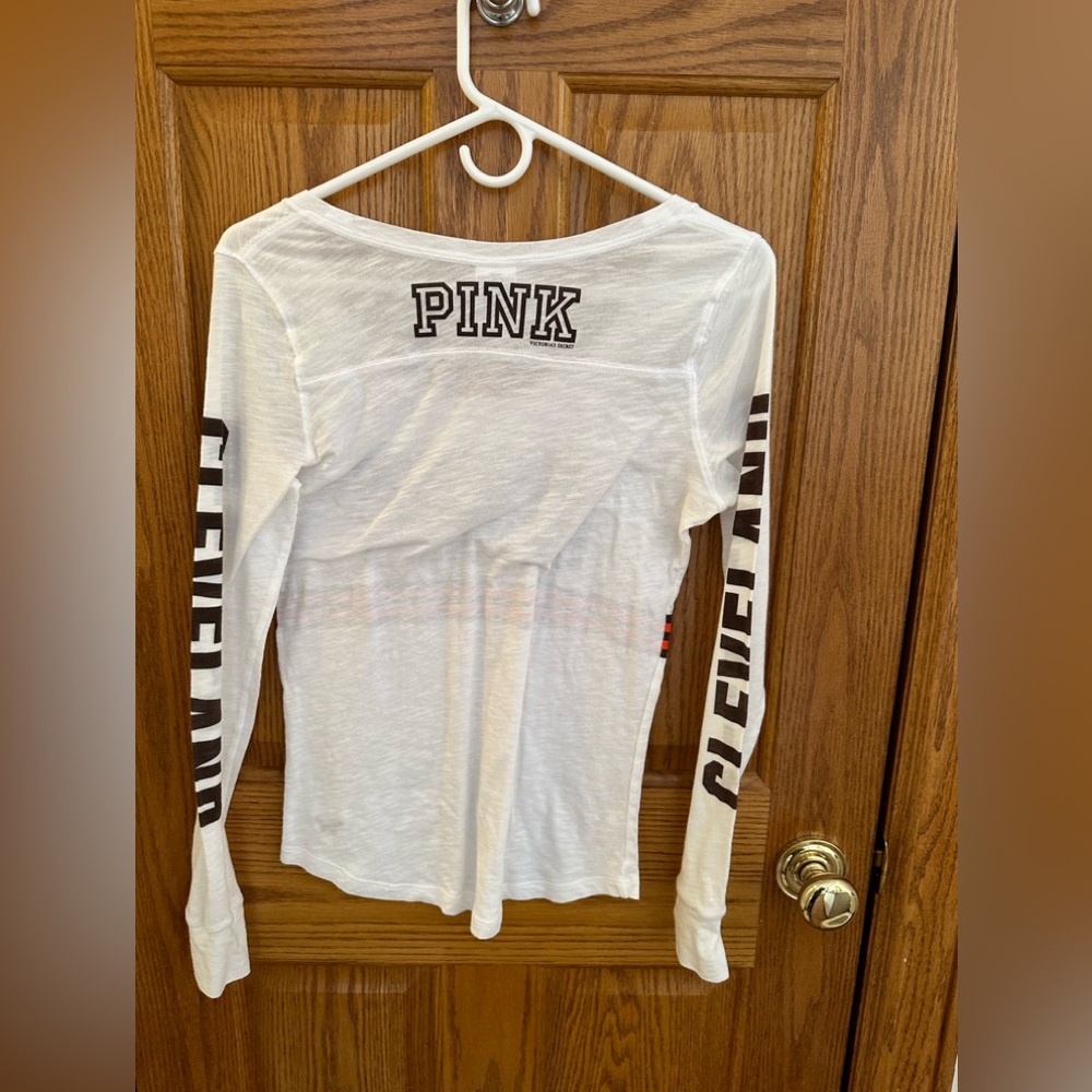 Cleveland browns Pink Victoria’s Secret shirt! Size XS never worn.